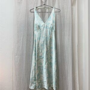 Elegant Blue Silk Dress